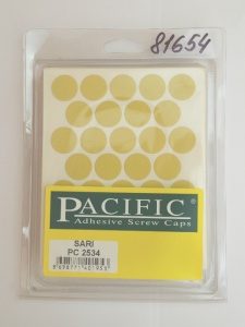 Заглушка самоклеющаяся D=18 2534 желтый шагрень, 32 шт/лист (Pacific)