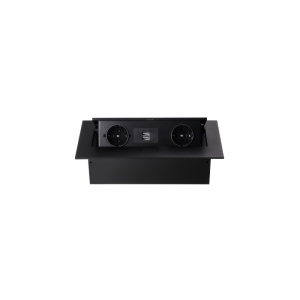 Блок розеток MX-226 (O) 2 EURO 1 USB Type-A + 1 USB Type-С с кабелем питания черный (М-2)