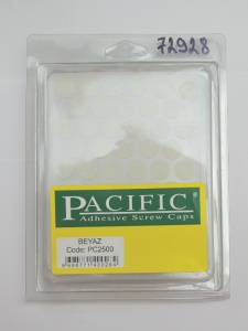 Заглушка самоклеющаяся D=14 2500 белый шагрень, 50 шт/лист (Pacific)